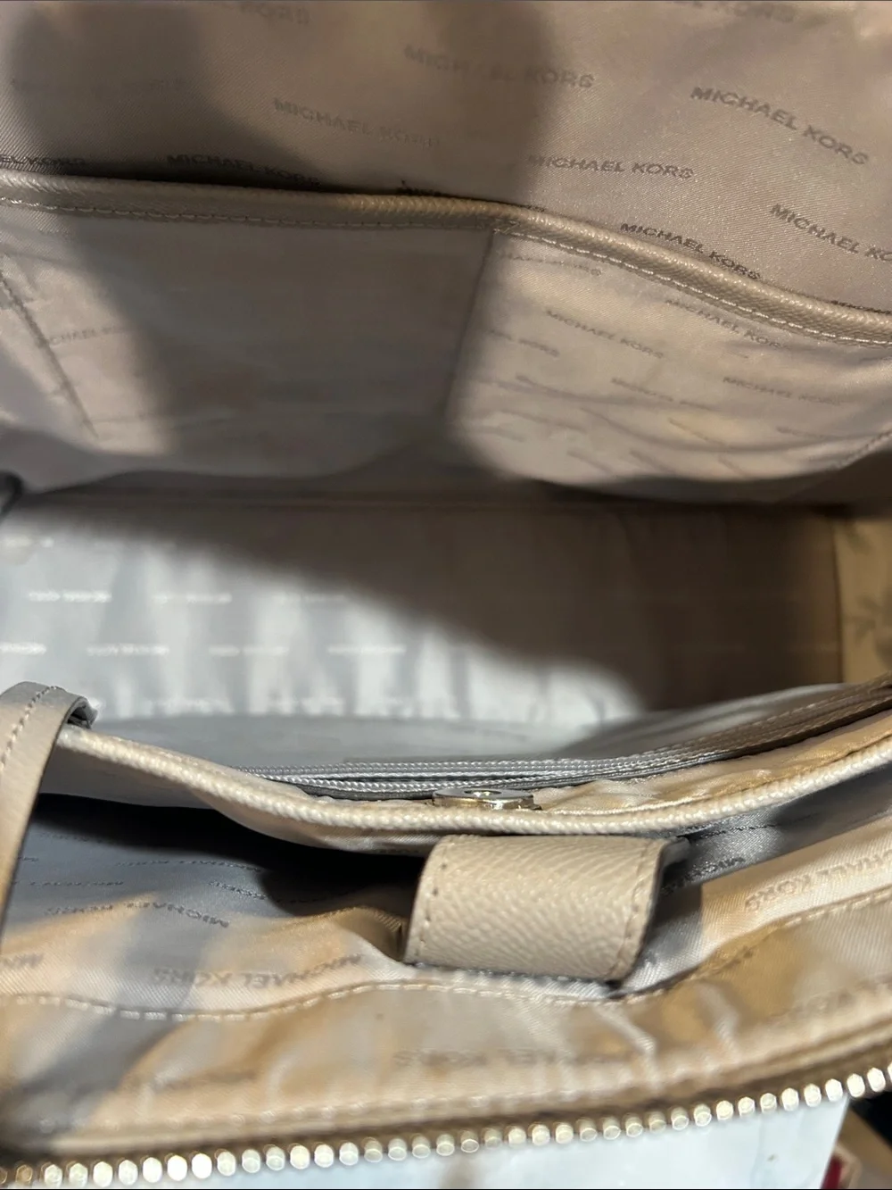 Michael Kors Light Grey Saffiano Leather Tote - Picture 6 of 6